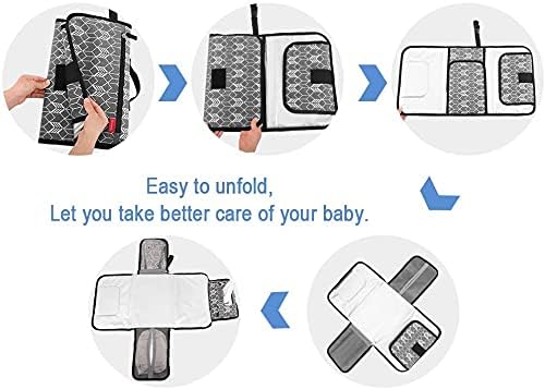 Lekebaby Portable Nappy Changing Mat – 2-in-1 Travel Diaper Station with Extra Head Cushion