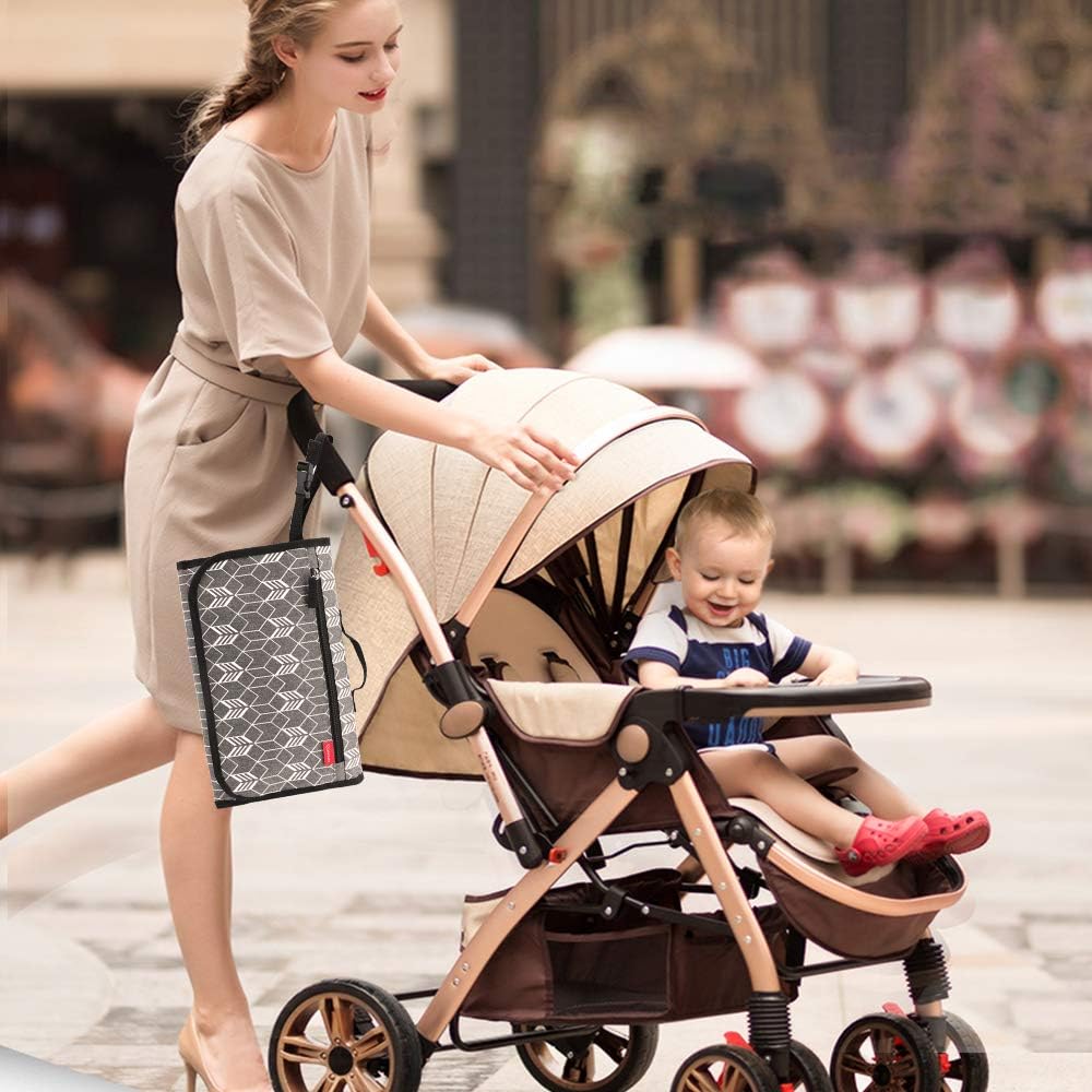 Lekebaby Portable Nappy Changing Mat – 2-in-1 Travel Diaper Station with Extra Head Cushion
